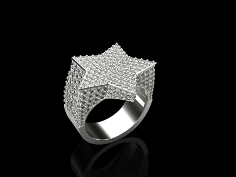 Star signet ring model 797 3D Print Model