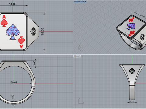 Card ring model 795 3D Print Model