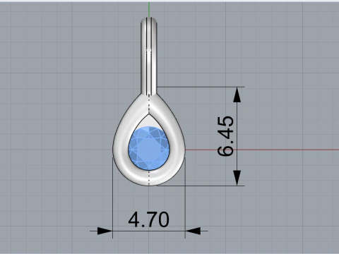 Pear shape pendant model 791 3D Print Model