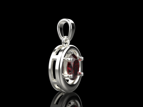 Oval pendant model 789 3D Print Model