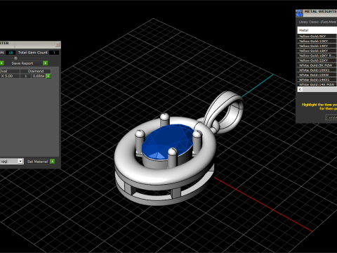 Oval pendant model 789 3D Print Model