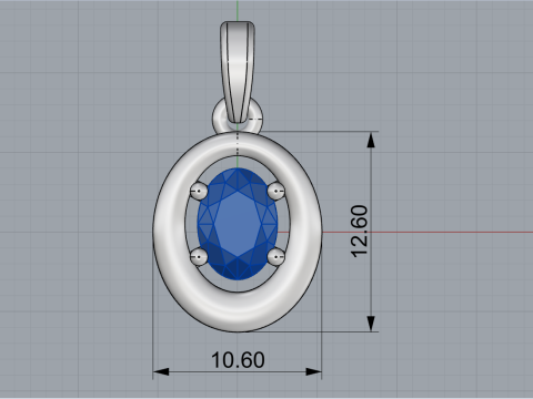Oval pendant model 789 3D Print Model