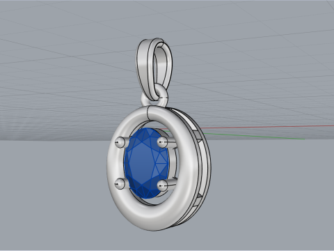 Oval pendant model 789 3D Print Model