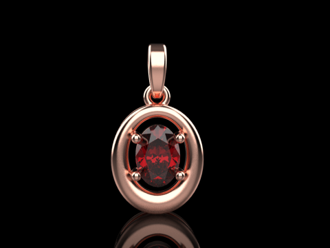 Oval pendant model 789 3D Print Model