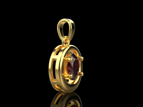 Oval pendant model 789 3D Print Model