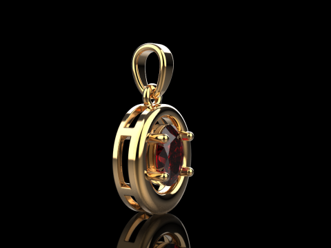 Oval pendant model 789 3D Print Model