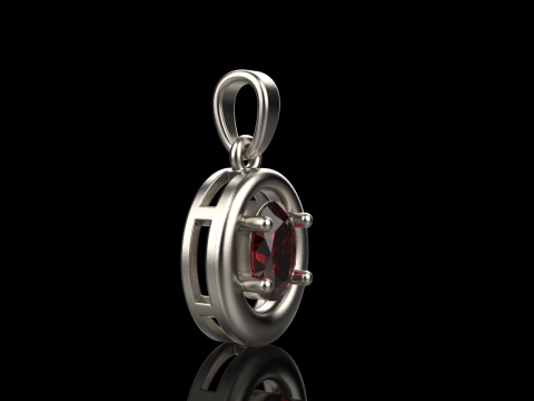 Oval pendant model 789 3D Print Model