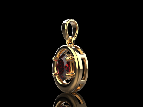 Oval pendant model 789 3D Print Model