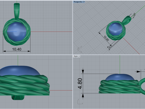 Round rope pendant model 787 3D Print Model