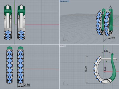 Earring model 786 3D Print Model