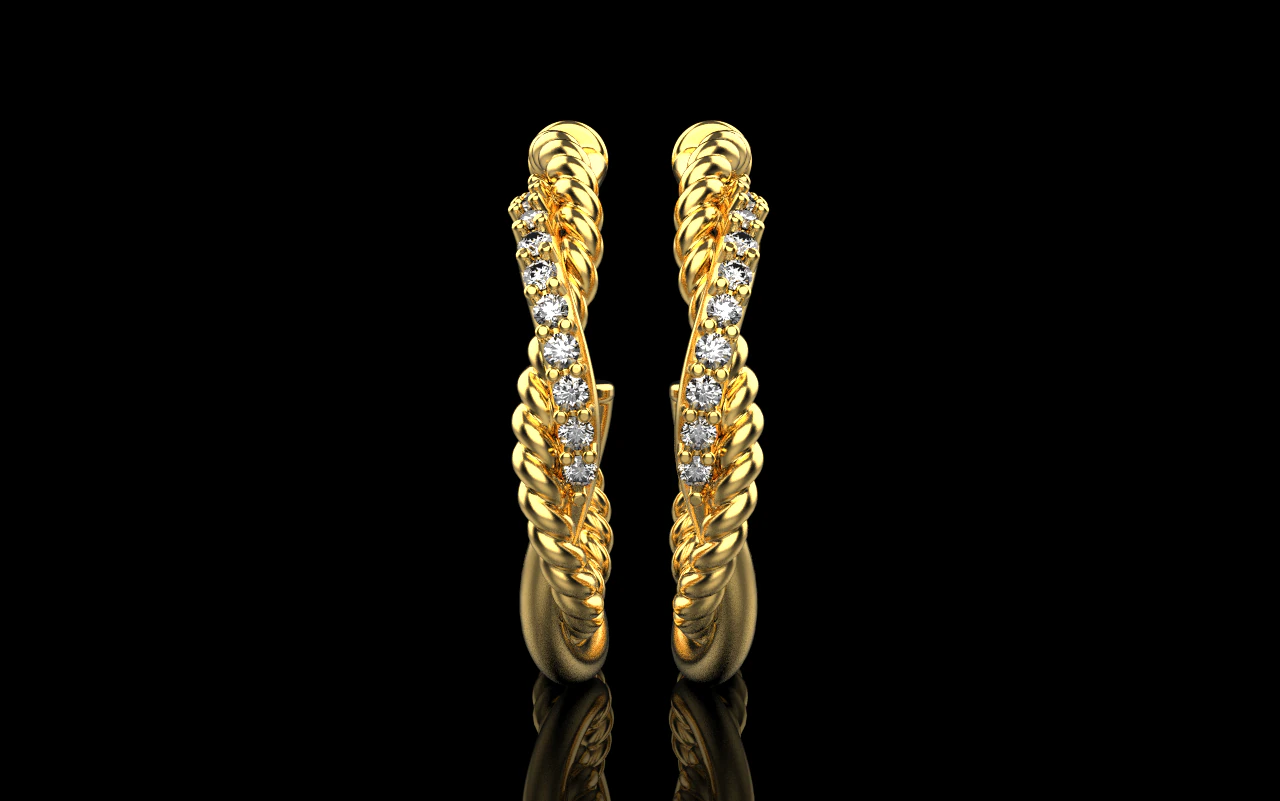 Stud rope earring model 785 3D Print Model .c4d .max .obj .3ds .fbx .stl .blend 
