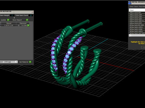 Stud rope earring model 785 3D Print Model