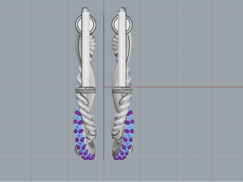 Stud rope earring model 785 3D Print Model