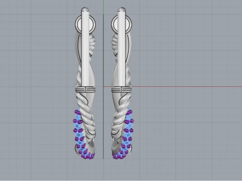 Stud rope earring model 785 3D Print Model