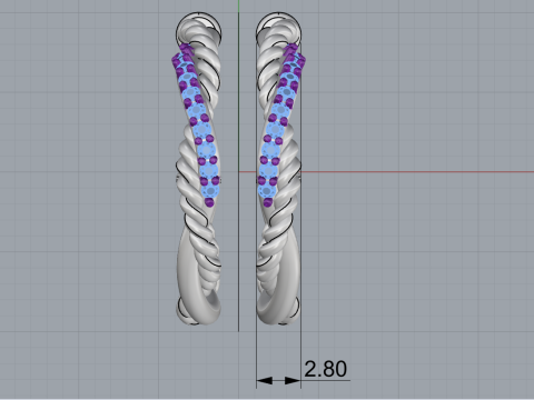 Stud rope earring model 785 3D Print Model