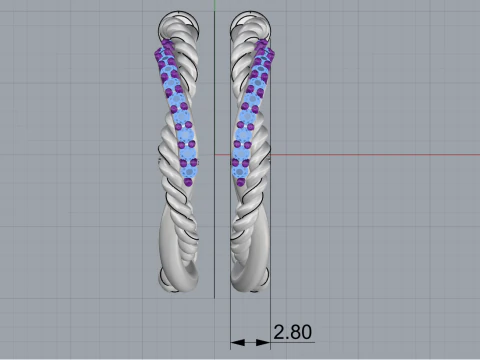 Stud rope earring model 785 3D Print Model