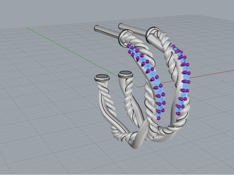 Stud rope earring model 785 3D Print Model