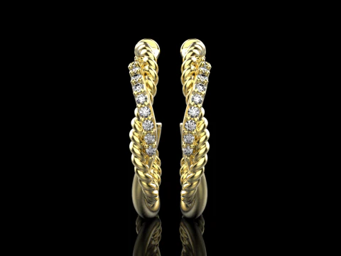 Stud rope earring model 785 3D Print Model