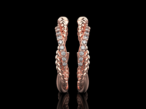 Stud rope earring model 785 3D Print Model