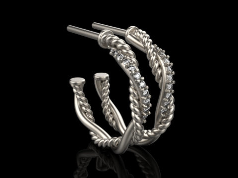 Stud rope earring model 785 3D Print Model