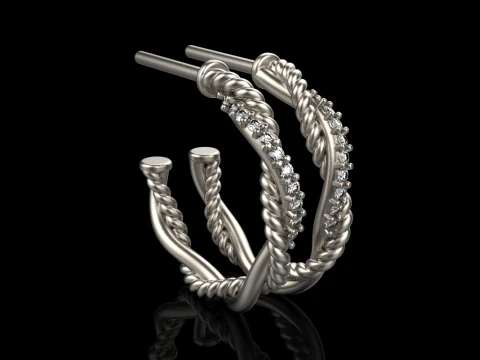 Stud rope earring model 785 3D Print Model