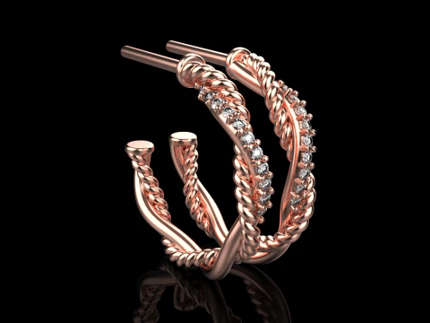 Stud rope earring model 785 3D Print Model