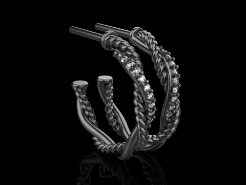 Stud rope earring model 785 3D Print Model