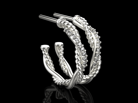 Stud rope earring model 785 3D Print Model
