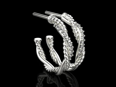 Stud rope earring model 785 3D Print Model