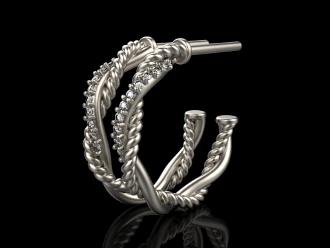 Stud rope earring model 785 3D Print Model