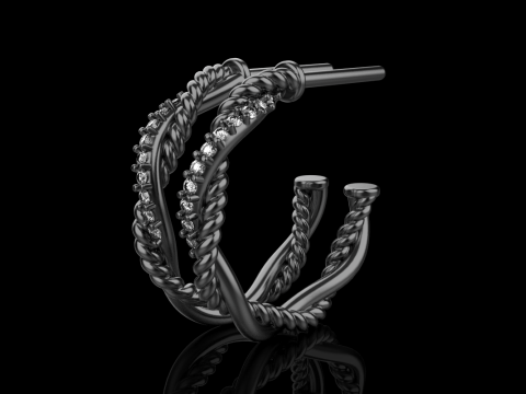 Stud rope earring model 785 3D Print Model