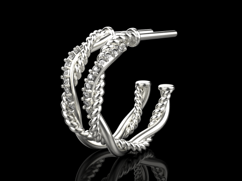 Stud rope earring model 785 3D Print Model