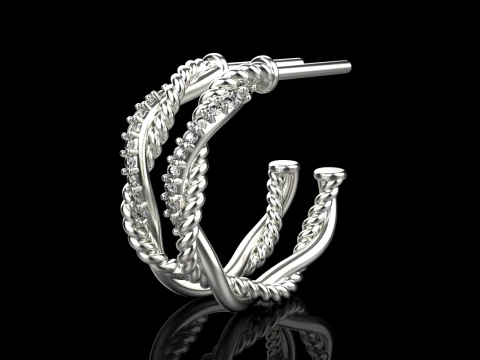 Stud rope earring model 785 3D Print Model