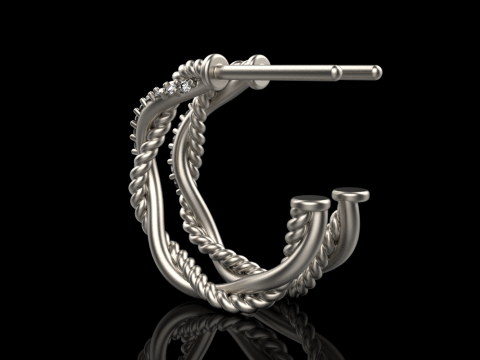 Stud rope earring model 785 3D Print Model