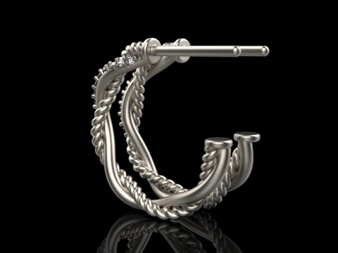 Stud rope earring model 785 3D Print Model