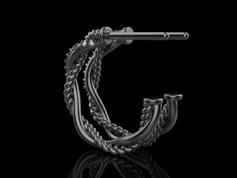 Stud rope earring model 785 3D Print Model