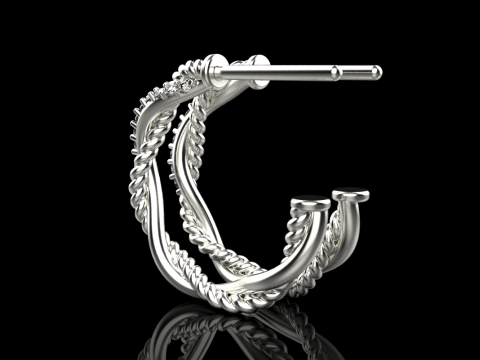 Stud rope earring model 785 3D Print Model