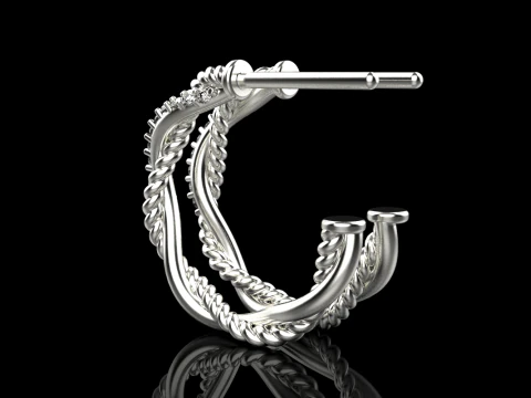 Stud rope earring model 785 3D Print Model