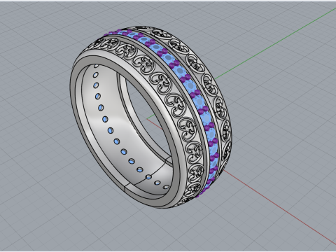 Cincin kawin model 784 Model Cetak 3D