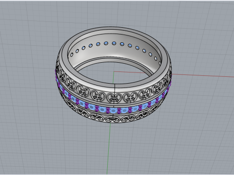 Cincin kawin model 784 Model Cetak 3D