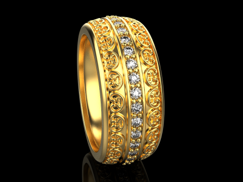 Cincin kawin model 784 Model Cetak 3D