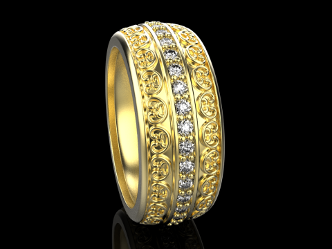 Cincin kawin model 784 Model Cetak 3D