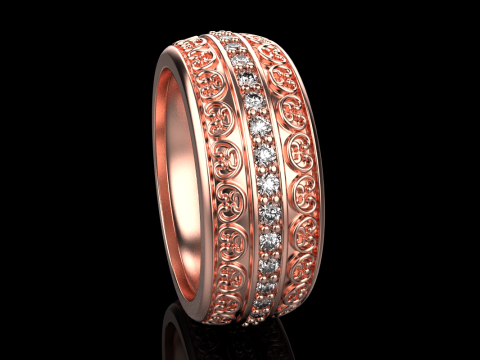 Cincin kawin model 784 Model Cetak 3D