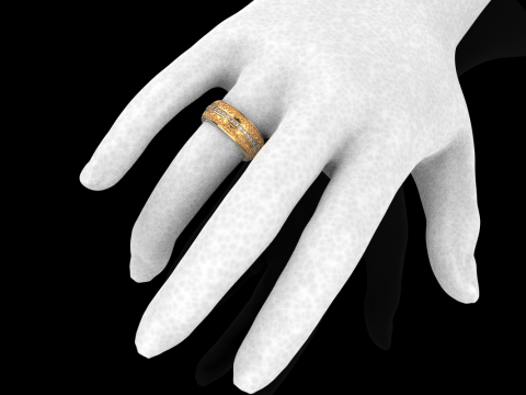 Cincin kawin model 784 Model Cetak 3D