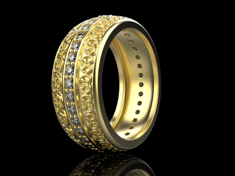 Cincin kawin model 784 Model Cetak 3D