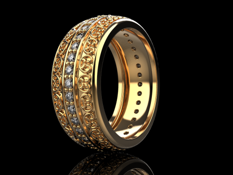 Cincin kawin model 784 Model Cetak 3D