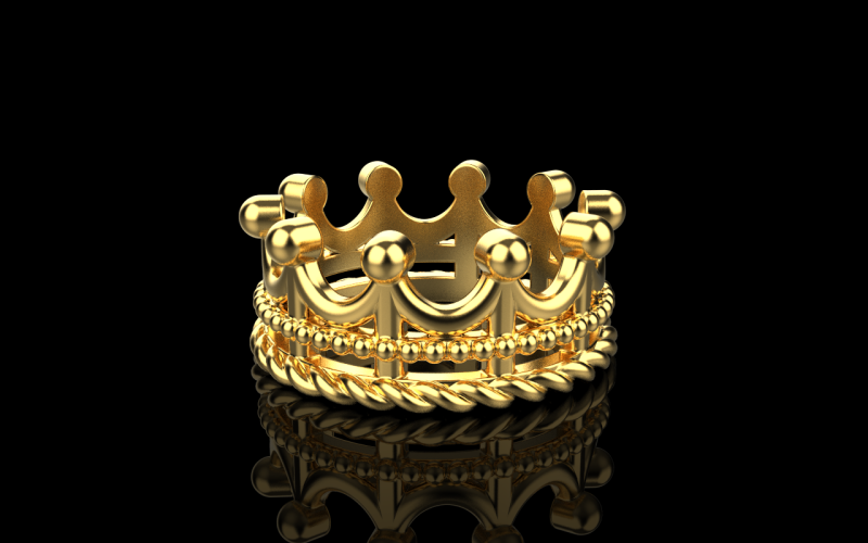 Crown ring model 783 3D Print Model .c4d .max .obj .3ds .fbx .stl .blend