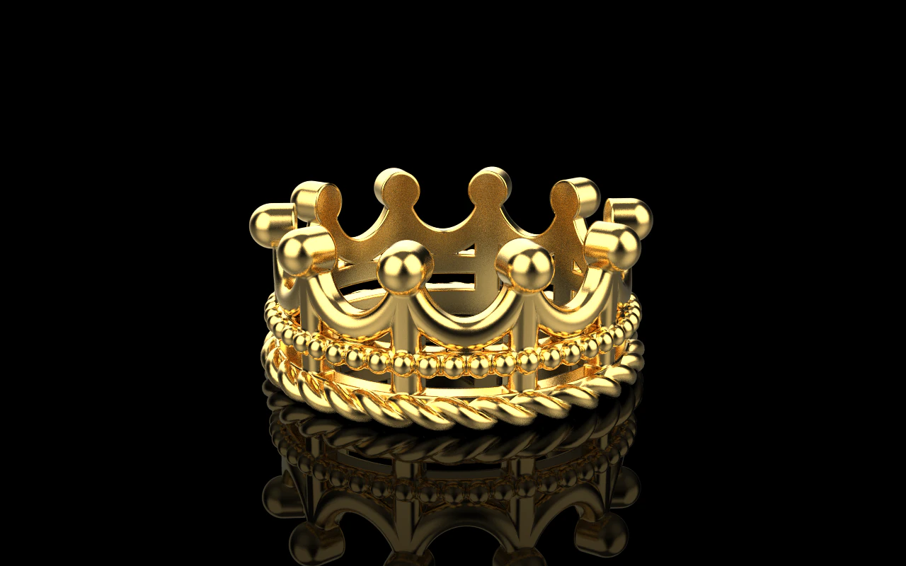 Crown ring model 783 3D Print Model .c4d .max .obj .3ds .fbx .stl .blend 