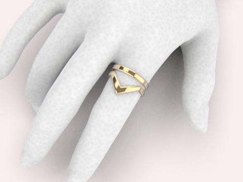 V-f&ouml;rmiger Ring und Band, Modell 782 3D Druckmodell