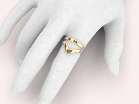 Anel e pulseira em formato V modelo 782 Modelo de Impressão 3D